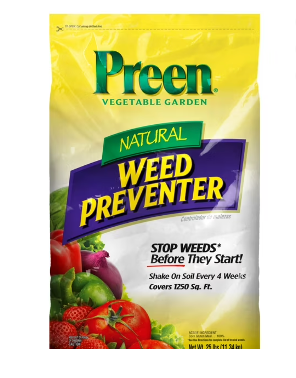 Preen Natural Vegetable Garden Weed Preventer - 25 lb. Bag - Covers 1,