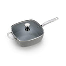 T-Fal Endura Granite 5 Quart 10.5 Inch Ceramic Square Multi Pot with Lid, Gray
