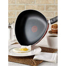 T-fal Triforce Non-Stick Thermo-Spot Heat Indicator Dishwasher Oven Safe Triangle Easy Pour Pan Cookware, 4 Quart, Red