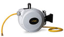 Power Retractable Hose Reel 50 ft + 6 ft x 5/8" - Brass Fittings, Super Heavy Duty, Slow Return System, 350 PSI Burst Strength, 3 Layer Hybrid Hose - Wall Mounted Water Hose Reel (Standard)