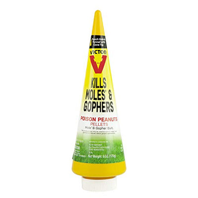 Victor M6006 Outdoor Mole & Gopher Poison Peanuts - Mole and Gopher Bait Killer - 4 Pack