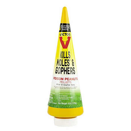 Victor M6006 Outdoor Mole & Gopher Poison Peanuts - Mole and Gopher Bait Killer - 4 Pack