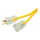Yellow Jacket 12/3 Heavy-Duty 15-Amp SJTW Contractor Extension Cord with Lighted Ends (2 Pack)
