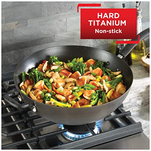 T-fal, Ultimate Hard Anodized, Nonstick 14 in. Wok, Black, , 14 Inch, Grey