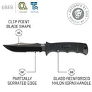 SOG Seal Pup Elite Tactical Fixed Blade- Survival and Hunting Knife with Sheath, 4.75 Inch Combat Knife Blade (E37T-K)