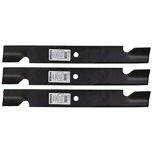 Stens 355-036 20 1/2 Inch Notched Hi-Lift Blades for 60 Inch Riding Lawnmower Tractors Ariens Gravely Toro (3 Pack)