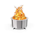 BREEO Double Flame Smokeless Outdoor Fire Pit (24 Inch) | Stainless Steel, Natural Wood Burning Patio Heater, Campfire, Backyard Firepit | No Propane or Gas Required | Made in America