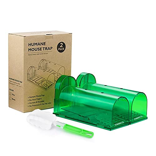 Home and Country USA Humane No Kill Mouse Trap, Live Catch and Release,Child and Pet Safe. for Small Mice (2 Pack)