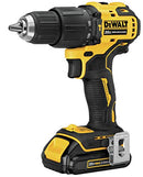 DEWALT ATOMIC 20V MAX Hammer Drill, Cordless, Compact, 1/2-Inch, 2 Batteries (DCD709C2)