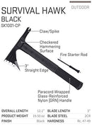 SOG Survival Hawk - Specialty Outdoor Tactical Hatchet, Fire Starter, Nail Puller, Hammer, Multi-Purpose Blade with Reflective Paracord Wrapped Handle (SK1001-CP)