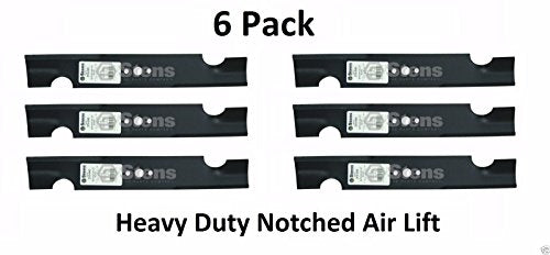 Stens 6 Pack 310-045 HD Notched Air Lift Blade for Ferris 1520843 1520843S 20843