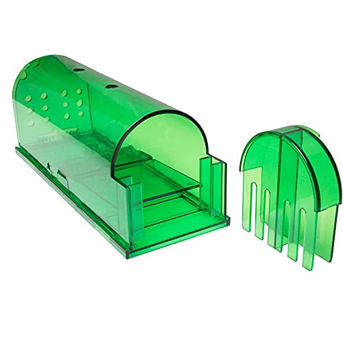 Humane Mouse Trap - Live Traps for Indoor Use - Non-Kill and Pet Safe -  Reusable and Eco-Friendly - Catch and Release Mouse Trap - Green