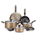 T-Fal B036SE64 BRZ Excite Thermospot Cookware Set, Bronze - 14 Piece
