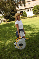 Power Retractable Hose Reel 50 ft + 6 ft x 5/8" - Brass Fittings, Super Heavy Duty, Slow Return System, 350 PSI Burst Strength, 3 Layer Hybrid Hose - Wall Mounted Water Hose Reel (Standard)
