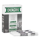 Dixon - 464-52300 Industrial Lumber Marking Crayons, 4.5" x 1/2" Hex, White, 12-Pack (52300)