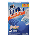 Ty-D-Bol Toilet Cleaner, Cleans and Deodorizes Toilet and Bathroom, Blue, Easy to Use, 5 Tablets, Pack of 5