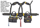 Custom Leathercraft DEWALT DG5617 20-Pocket Pro Framer's Combo Apron Tool Belt and Yoke-style Suspenders Black