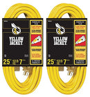 Yellow Jacket 12/3 Heavy-Duty 15-Amp SJTW Contractor Extension Cord with Lighted Ends (2 Pack)