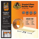 Gorilla Crystal Clear Duct Tape, 1.88" x 9 yd, Clear, (Pack of 12)