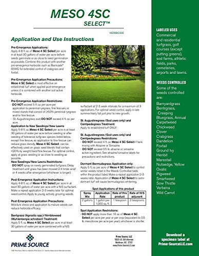 mesotrione 4sc herbicide Meso 4SC Select Herbicide (Tenacity) 8 Ounce