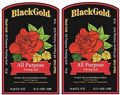 Black Gold 1310102 16-Quart All Purpose Potting Soil with Control... (Pack of 2)