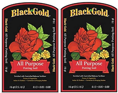 Black Gold 1310102 16-Quart All Purpose Potting Soil with Control... (Pack of 2)