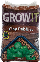 GROW!T GMC10L - 4mm-16mm Clay Pebbles, Brown, (10 Liter Bag) - Made from 100% Natural Clay, Can be used for Drainage, Decoration, Aquaponics, Hydroponics and Other Gardening Essentials