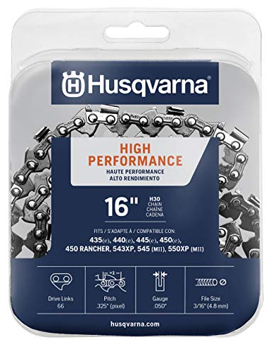Husqvarna 531300437 H-30 Chainsaw Chain 16" .050 Gauge .325 Pitch Kickback Low-Vibration