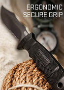 SOG Fixed Blade Knives with Sheath - SEAL Pup Tactical Knife, Survival Knife and Hunting Knife w/ 4.75 Inch Blade and MOLLE Combat Knife Sheath (M37K) , Black