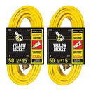 Yellow Jacket 12/3 Heavy-Duty 15-Amp SJTW Contractor Extension Cord with Lighted Ends (2 Pack)