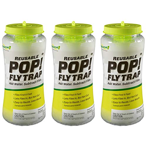 RESCUE! POP! Fly Trap - Outdoor Fly Trap for Home & Agricultural Settings - 3 Pack