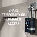 Master Lock Padlock, Outdoor Personal Use Bluetooth Lock, 2-7/32 in. Wide, 4401DLH