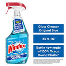 Windex Glass and Window Cleaner Spray Bottle, Bottle Made from 100% Recycled Plastic, Original Blue, 23 fl oz