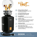 Moen GXS75C Host Series 3/4 HP Continuous Feed Garbage Disposal with Sound Reduction, Power Cord Included