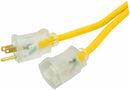 2-Pack - Yellow Jacket 12/3 Heavy-Duty 15-Amp SJTW Contractor Extension Cord with Lighted Ends, 50-Feet
