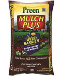 Preen 52050661 Mulch Plus Weed Barrier, Chestnut Brown, 2 Cu Ft