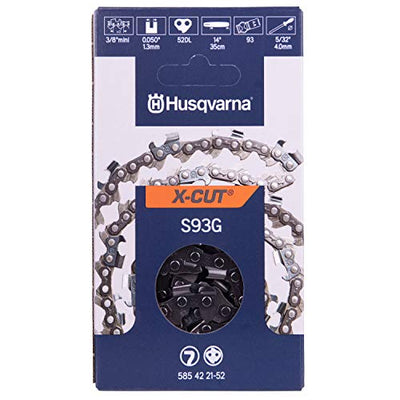 Husqvarna Chainsaw Chain 14" .050 Gauge 3/8 Pitch x-Cut High Durability Superior Lubrication Works Longer Without Needing