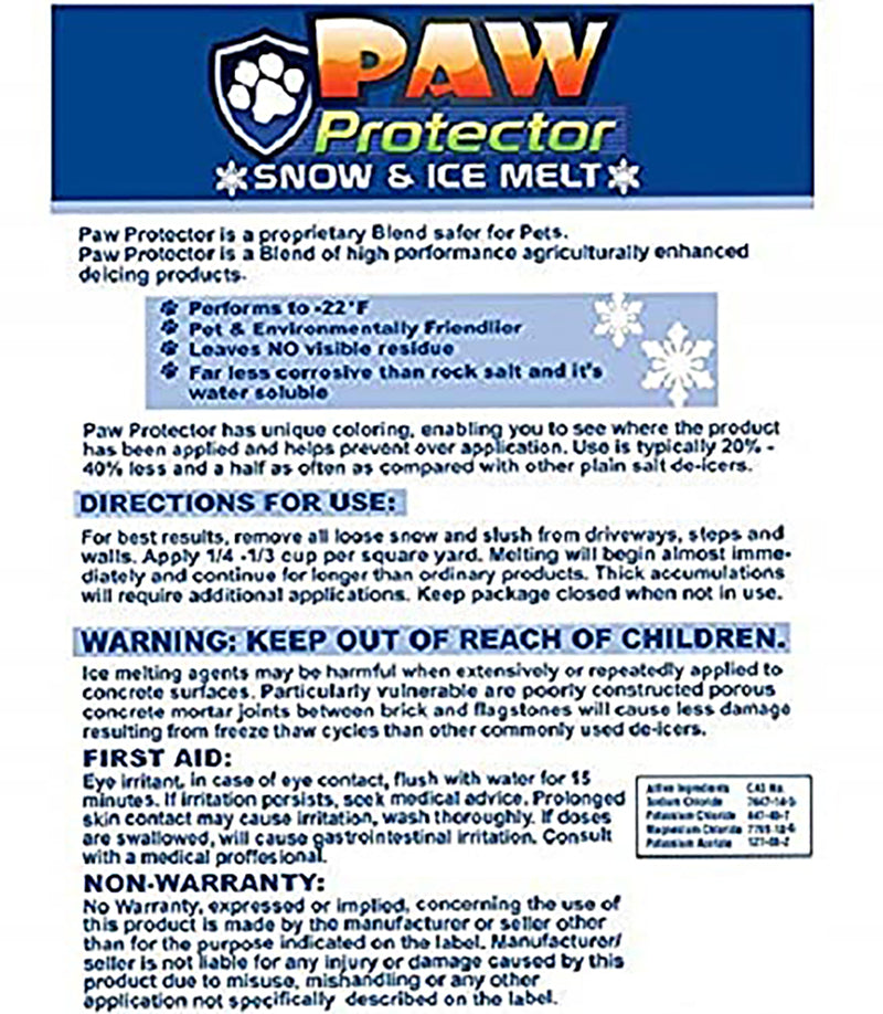 Paw Protector Snow & Ice Melt 20 lbs Pet Friendly Ice Melt