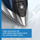 Rowenta Ultimate+ Steam Iron - Vertical Steam, Auto-off, Black & Blue DW8350