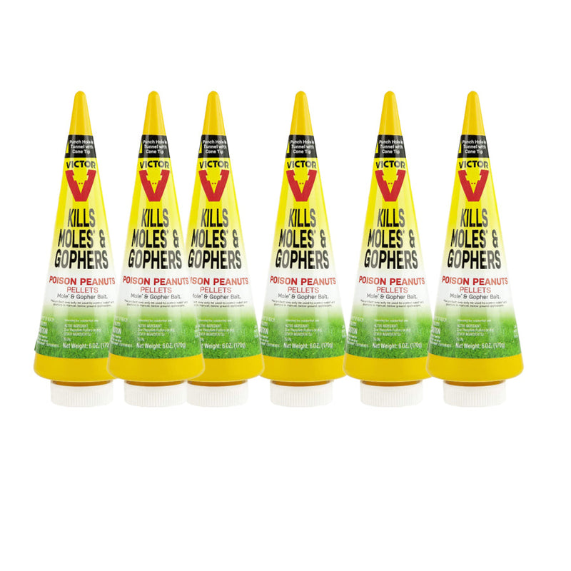 Victor M6006 Outdoor Mole & Gopher Poison Peanuts - Mole and Gopher Bait Killer - 4 Pack