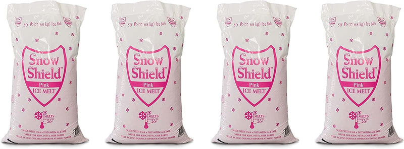 Snow Shield Ice Melt, Pink (50 Pound Bag) Effective to: -0°F, Safe for Kids, Pets and Our Earth