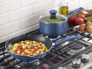 T-fal Excite ProGlide Nonstick Thermo-Spot Heat Indicator Dishwasher Oven Safe Cookware Set, 14-Piece, Blue