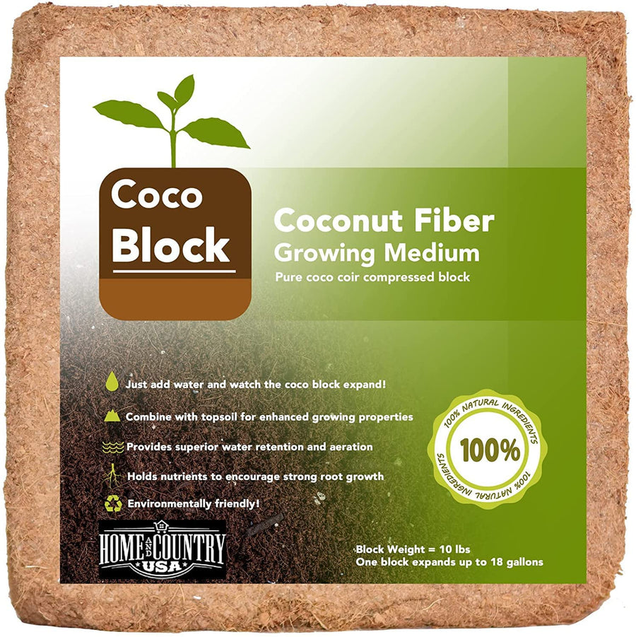 Home and Country USA Coconut Fiber Compressed Coco Coir Brick