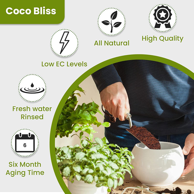 Home and Country USA Coconut Fiber Compressed Coco Coir Brick. Great to use as a Compost Starter for Your Home Garden. Coco Coir Provides Organic Alternative to peat Moss for Plants. 10Lbs Per Block