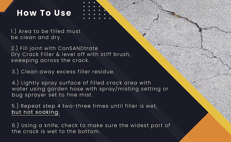 ConSandtrate Concrete Crack Filler - 3 lb. (Single Bottle) for Filling in Concrete Cracks on driveways, walkways and patios.