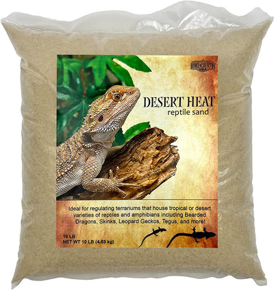 Desert Heat Reptile Sand (10 Pounds) - Perfect for Both a Hamster Sand and Reptile Sand Usage. Designed for Multiple Species