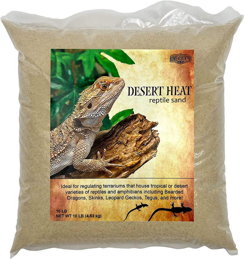 Desert Heat Reptile Sand (10 Pounds) - Perfect for Both a Hamster Sand and Reptile Sand Usage. Designed for Multiple Species Including The Bearded Dragon