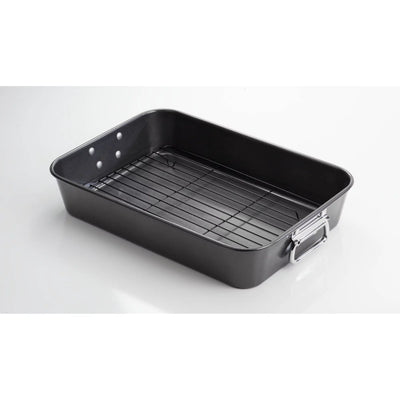 T-fal Easy Care 10"x 15" x 3" Non-Stick Roasting Pan with Rack 2PC Set