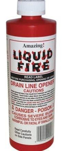 Amazing Liquid Fire Pipe & Drain Opener Hair Clog Remover 16 oz.