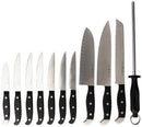 J.A. Henckels International Statement Kitchen Knife Set with Block, 12-pc, Chef Knife, Steak Knife, Bread Knife, Kitchen Knife Sharpener, Light Brown